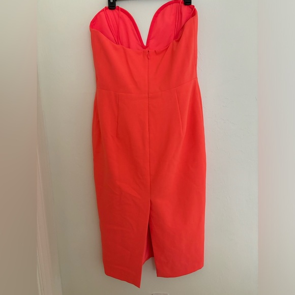 $548 EUC Veronica Beard Colebrook Neon Pink Midi Dress - Picture 4 of 10